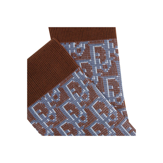 113MC08AT105C785 - Men's Knit Socks - 785 Fantaisie Fond Marron
