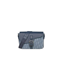 1ADPO049YKSH04E - Small Saddle Messenger Bag With Flap - H04E Bleu Multi2