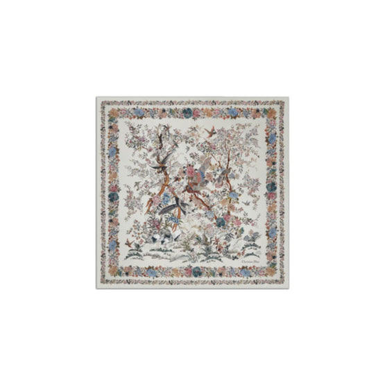 25JAH090I606C087 - Dior Jardin D'Hiver 90 Square Scarf - 087 Fantaisie Fond Blanc