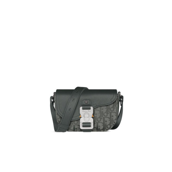 2ADCA435JCLH870 - Mini Saddle Messenger Bag With Flap - 870 Grey/Silver