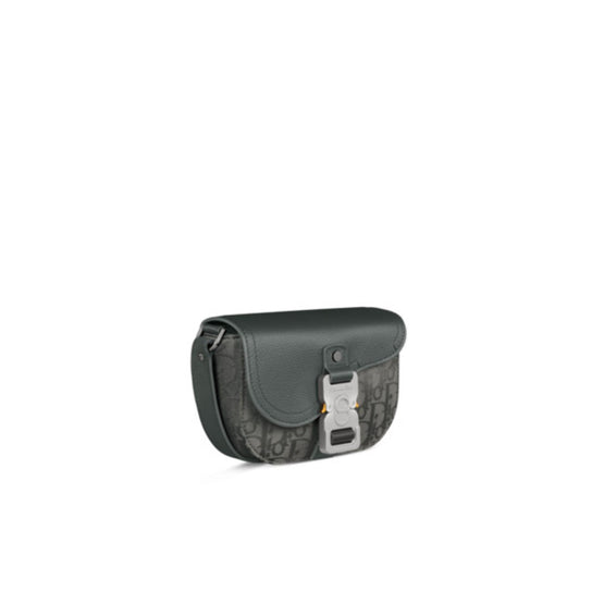 2ADCA435JCLH870 - Mini Saddle Messenger Bag With Flap - 870 Grey/Silver