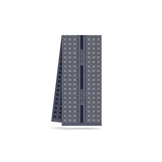 31CAN205I005C532 - Dior Cannage Scarf - 532 Bleu Foncé