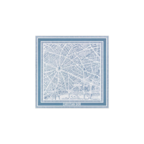 32PAR090I600C050 - Plan De Paris 90 Square Scarf - 050 Blanc