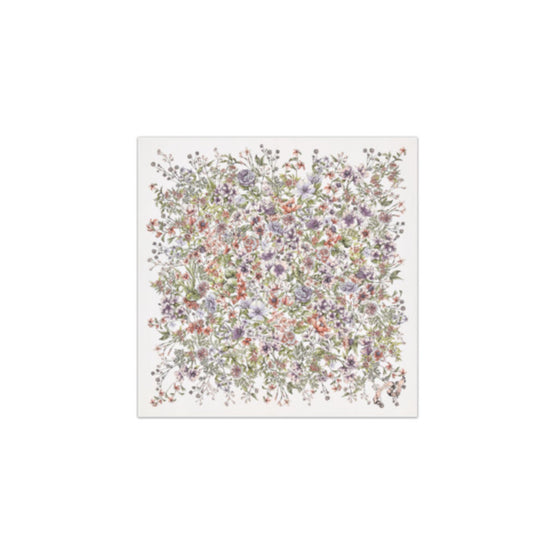 35FCO090I610C084 - D-Floral 90 Square Scarf - 084 Fantaisie Fond Blanc