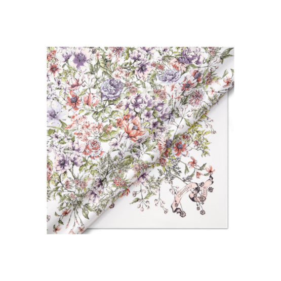 35FCO090I610C084 - D-Floral 90 Square Scarf - 084 Fantaisie Fond Blanc