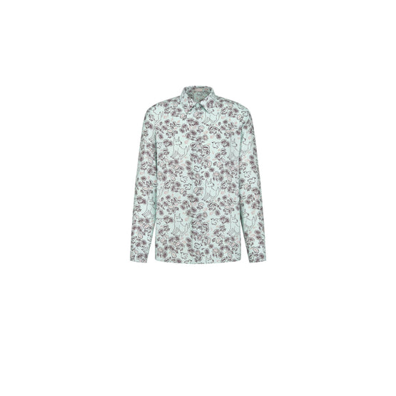 413C513A6009C683 - Men's Woven Shirt - 683 Fantaisie Fond Vert