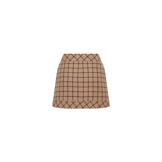 450J12A1589X7890 - Wrap Miniskirt - 7890 Fantaisie Marron