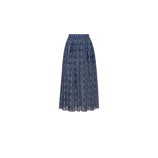 451J63A3946X5805 - Pleated Mid-Length Skirt - 5805 Fantaisie Bleu