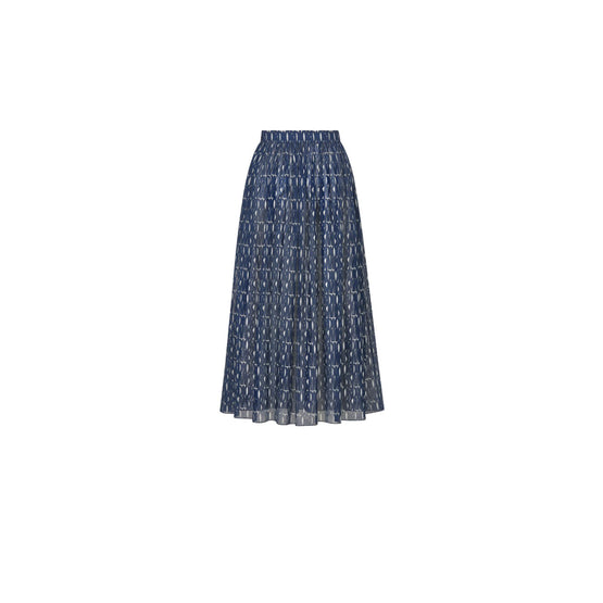451J63A3946X5805 - Pleated Mid-Length Skirt - 5805 Fantaisie Bleu
