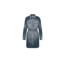 452V59A3377X5419 - Long Belted Jacket - 5419 Bleu