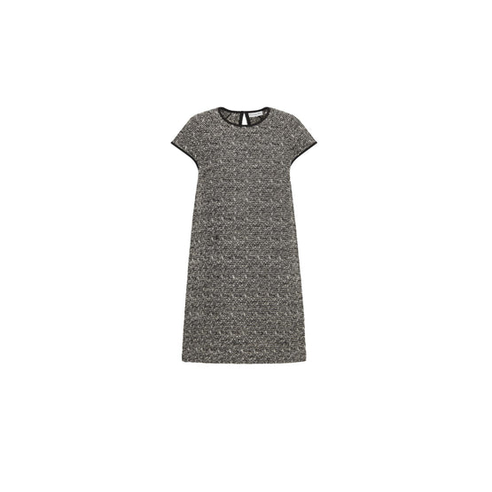 454R09AM328X9330 - Women's Knitwear Dress - 9330 Fantaisie Noir