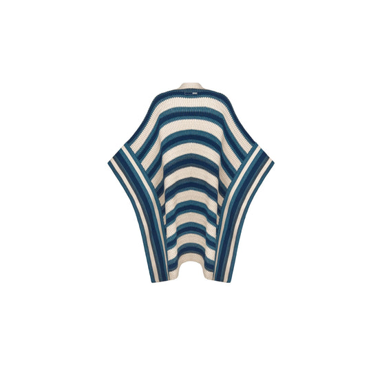 483M233AT828C588 - Men's Knit Top/Waist Poncho - 588 Fantaisie Fond Bleu