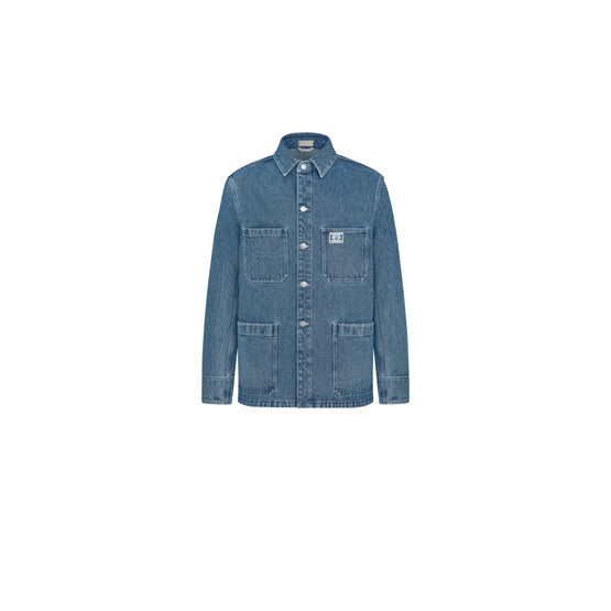 493D498A383XC585 - Men's Jeans Jacket - 585 Fantaisie Fond Bleu