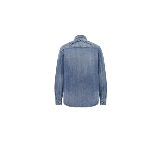 493D587AY552C588 - Men's Chemise Jean Shirt - 588 Fantaisie Fond Bleu