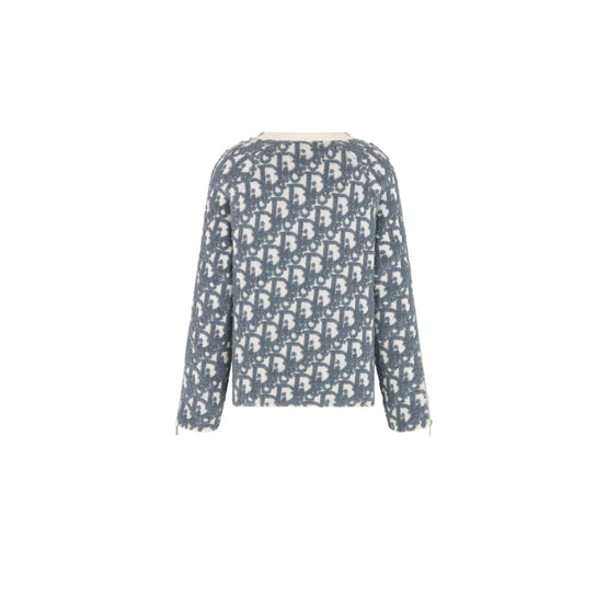 49TM635AT847C085 - Crewneck 65Cm, Zipped Sleeves, 3D Dior Oblique - 085 Fantaisie Fond Blanc