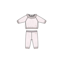 4SBM34SUICY353 - New Born Girl's Knit Set - 353 Poudre