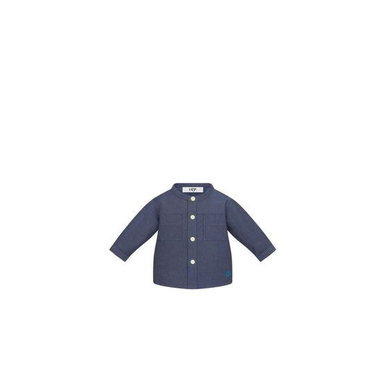 4SBM41SRTFY523 - New Born Boy's Woven Shirt - 523 Bleu