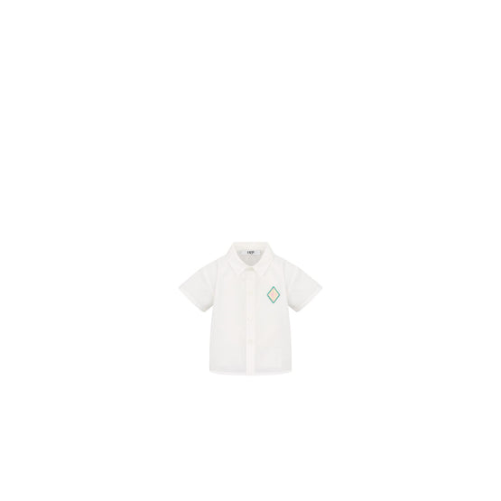 4SBM41SRTJY013 - New Born Boy's Woven Shirt - 013 Blanc Lait