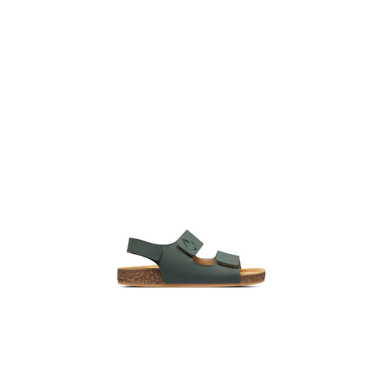 4SBS25SHOEY441 - Kid Boy's Leather Shoes - 441 Kaki