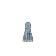 4WBH11DRSTY583 - Kid Girl's Woven Dress - 583 Bleu Ardoise