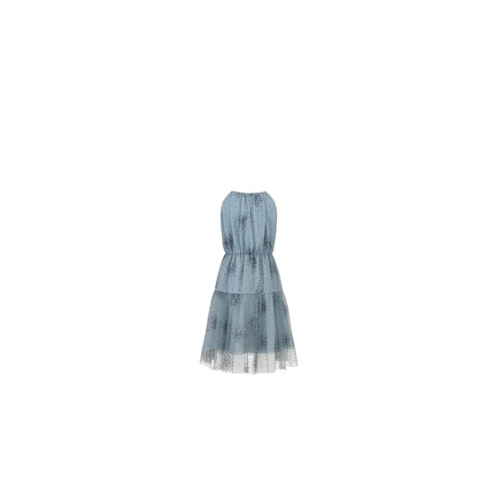 4WBH11DRSTY583 - Kid Girl's Woven Dress - 583 Bleu Ardoise