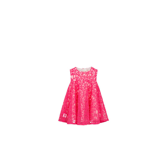 4WBH31DRSIY300 - New Born Girl's Woven Dress + Bloomers - 300 Rose