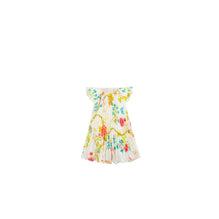 4WBH31DRSKY52J - New Born Girl's Woven Dress + Bloomers - 52J Toile De Jouy Fleurs/Multi