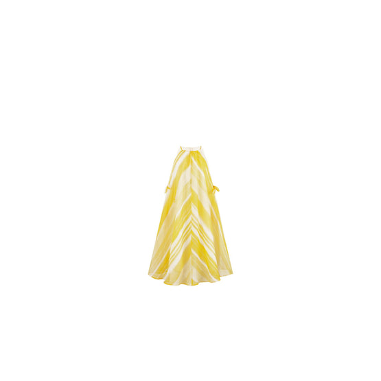 4WBM11DRSNY30K - Kid Girl's Woven Dress - 30K Rayures Jaunes