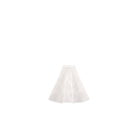 4WBM11SKTGY013 - Kid Girl's Woven Skirt - 013 Blanc Lait