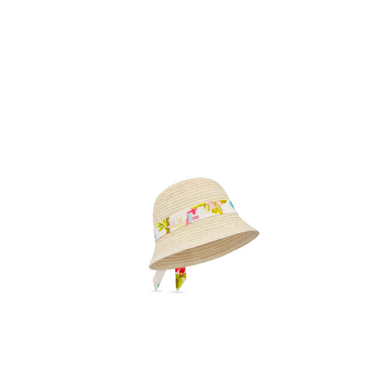 4WBM1DHATEY52J - Kid Girl's Woven Straw Hat - 52J Toile De Jouy Fleurs/Multi