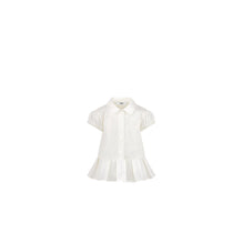 4WBM31DRSEY013 - New Born Girl's Woven Dress + Bloomers - 013 Blanc Lait