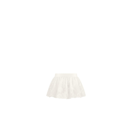 4WBM31SKTEY013 - New Born Girl's Woven Skirt - 013 Blanc Lait