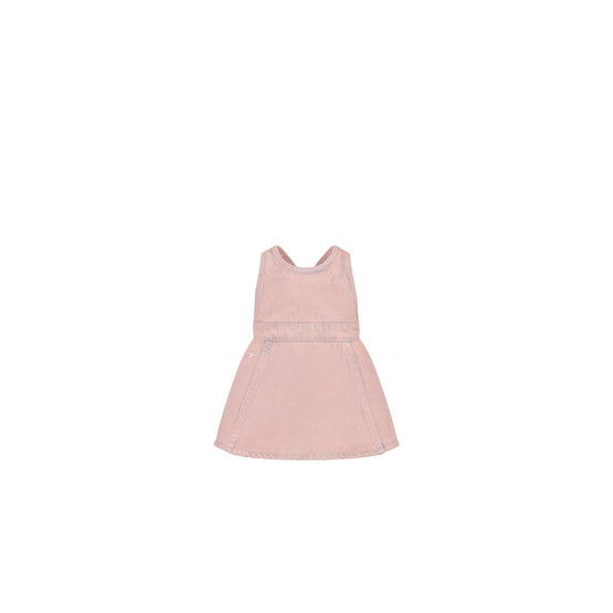 4WBM32DRSBY300 - New Born Girl's Denim Dress - 300 Rose