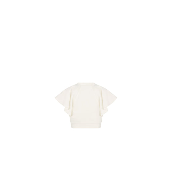 4WBM33SWEDY013 - New Born Girl's Jersey Sweatshirt - 013 Blanc Lait