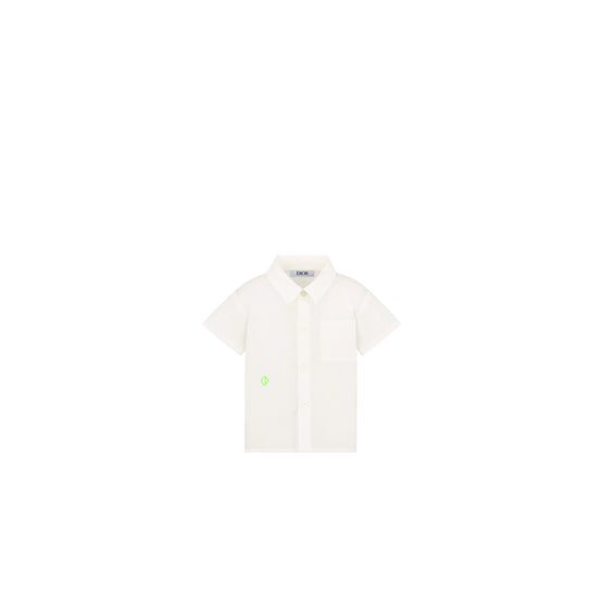 4WBM41SRTAY013 - New Born Boy's Woven Shirt - 013 Blanc Lait