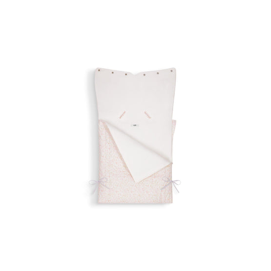 4WBP31NIDJY135 - New Born Girl's Woven Bunting Bag - 135 Blanc/Rose