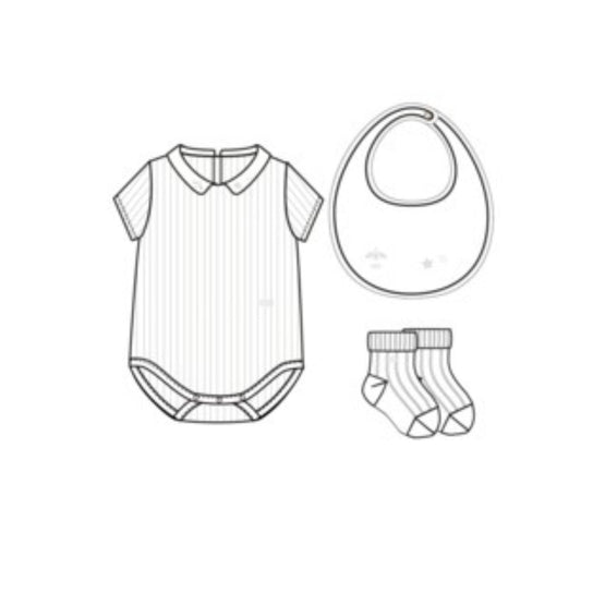 4WBP43KDOEY013 - New Born Boy White Gift Set - 013 Blanc Lait