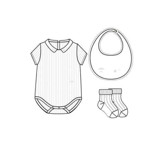 4WBP43KDOEY013 - New Born Boy White Gift Set - 013 Blanc Lait