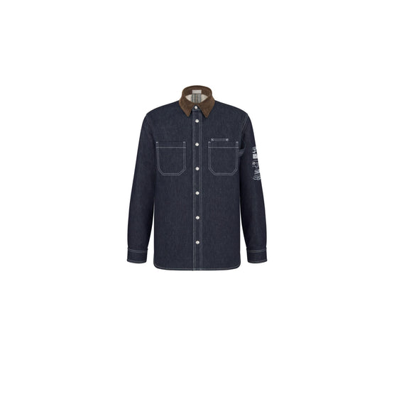 513D594A3005C580 - Dior Archives Labels Overshirt - 580 Fantaisie Fond Bleu