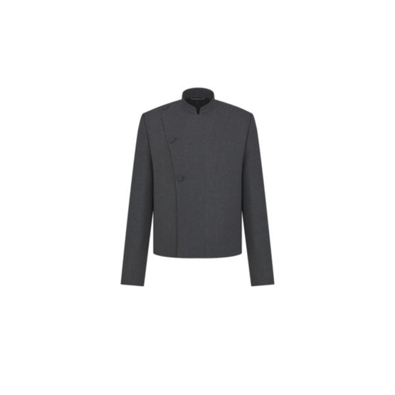 51TC224A6496C840 - Officer Collar Short Jacket 60Cm,Dior X Lh,Side Closure Co - 840 Gris Anthracite