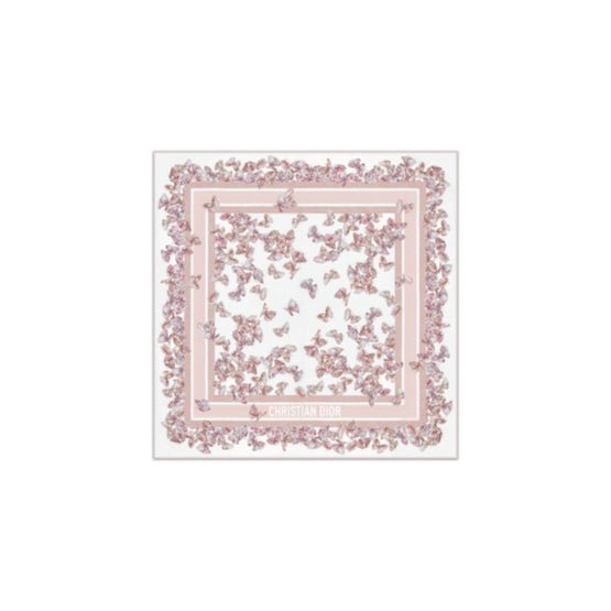 52PAC090I608C415 - Dior Camo Papillon 90 Square Scarf - 415 Rose
