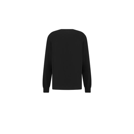 543J609A0847C900 - Long-Sleeved T-Shirt With Christian Dior Paris Tag, Relaxed Fit - 900 Noir