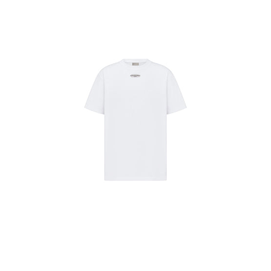 543J696A0847C001 - T-Shirt With Christian Dior Paris Tag, Relaxed Fit - 001 Blanc Brillant