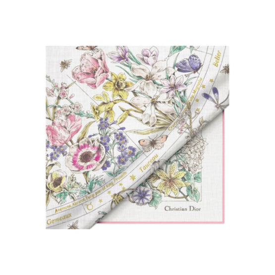 55FWC140I012C085 - Dior Astral Flowers Shawl - 085 Fantaisie Fond Blanc