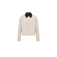 583C208A3007C185 - Jacket With Contrasting Spread Collar - 185 Fantaisie Fond Beige
