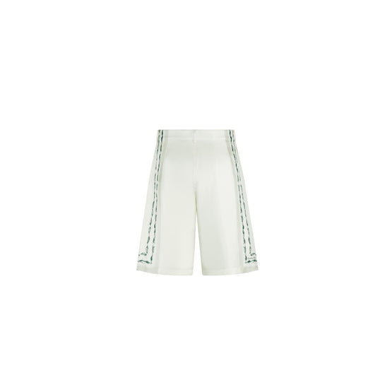 593C148A6025C086 - Christian Dior Couture Lily Of The Valley Bermuda Shorts - 086 Fantaisie Fond Blanc
