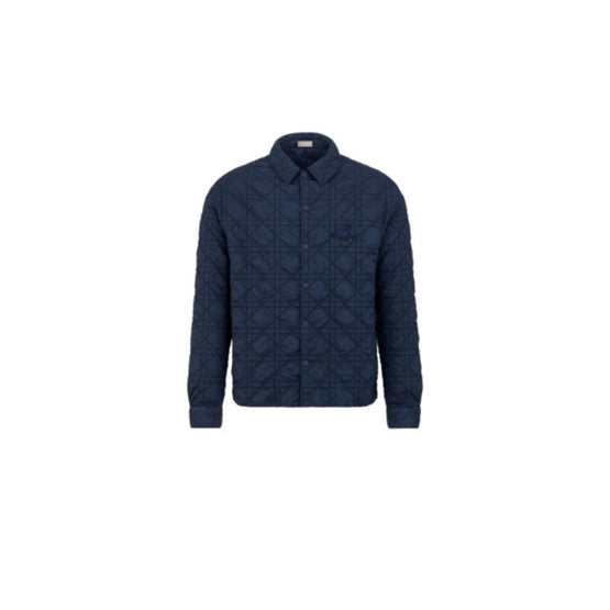 593C529A2006C530 - Overshirt With Christian Dior Couture Lily Of The Valley Embroidery - 530 Bleu Fonce