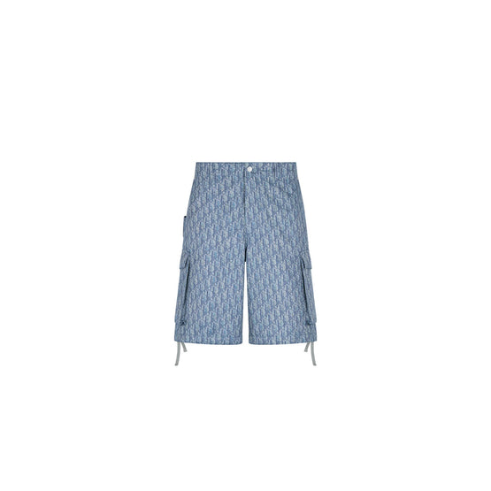 593D189A3016C585 - Dior Oblique Bermuda Cargo Shorts - 585 Fantaisie Fond Bleu