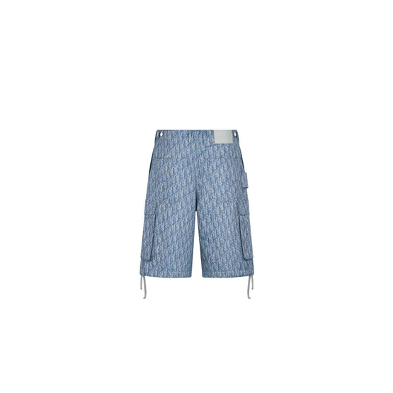 593D189A3016C585 - Dior Oblique Bermuda Cargo Shorts - 585 Fantaisie Fond Bleu