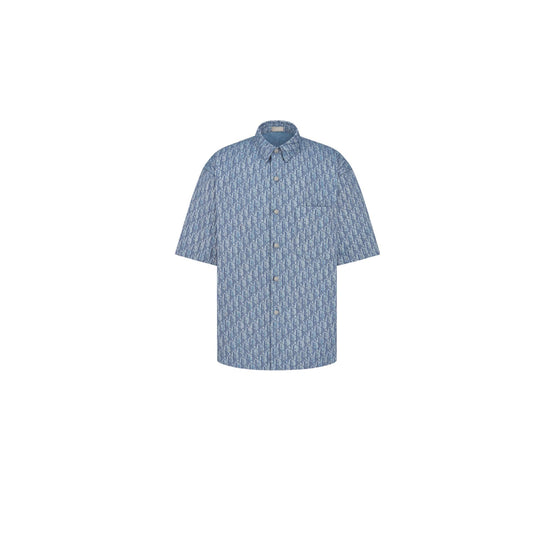 593D593A3016C585 - Dior Oblique Short-Sleeved Shirt - 585 Fantaisie Fond Bleu